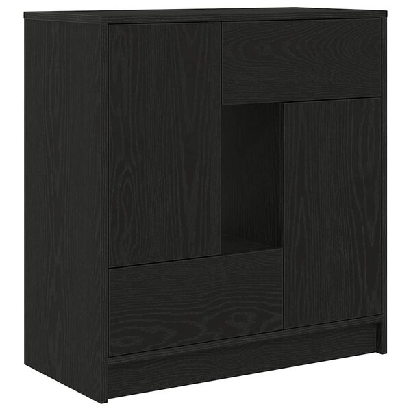 vidaXL Buffet avec tiroirs et portes chêne noir 70 5x34x74 5 cm