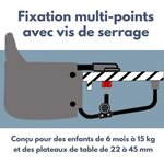 Siège de table réhausseur Looping - Déhoussable  lavable machine - Fixation multi-points