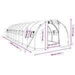 vidaXL Serre avec cadre en acier blanc 30 m² 10x3x2 m