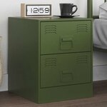 vidaXL Table de chevet vert 34 5x39x44 cm acier