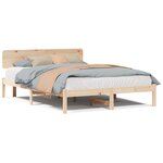 vidaXL Cadre de lit avec tête de lit 200x200 cm en bois de pin massif