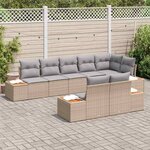 vidaXL Ensemble de canapé de jardin 8 Pièces beige et gris clair