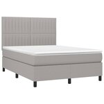 vidaXL Sommier à lattes de lit et matelas et LED Gris clair 140x190 cm