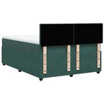 vidaXL Sommier à lattes de lit et matelas Vert foncé 140x200cm Velours