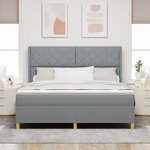 vidaXL Lit à ressorts avec matelas Gris clair 180 x 200 cm tissu