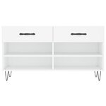 vidaXL Banc à chaussures blanc 102x35x55 cm bois d'ingénierie