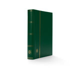 Classeur à bandes pour timbres 64 pages blanches. Couleur - Vert