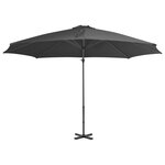 vidaXL Parasol en porte-à-faux et poteau en aluminium 300cm Anthracite