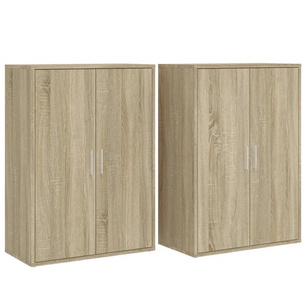 vidaXL Buffets 2 Pièces chêne sonoma 60x31x84 cm bois d'ingénierie