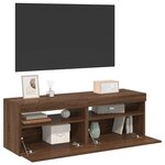 vidaXL Meubles TV 2 Pièces avec lumières LED Chêne marron 60x35x40 cm