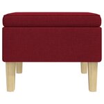vidaXL Tabouret avec pieds en bois Rouge bordeaux Tissu