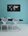 Artverum tableau magnétique design, surface en verre trempé ultra-brillant - 91 x 46 cm - Aspect Carte mondiale