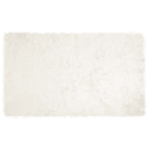 vidaXL Tapis en fausse Tafalla Blanc 100 x 200 cm Polyester