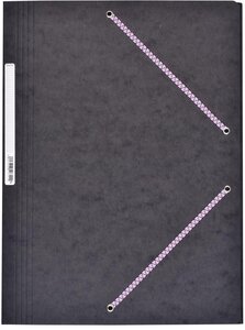 Chemise Carte Lustée 7/10ème Format A3 à rabats très résistante avec élastiques Noir COUTAL