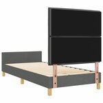 vidaXL Cadre de lit avec tête de lit Gris foncé 100 x 200 cm tissu
