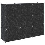 vidaXL Cubes de rangement 9 Pièces avec portes noir PP