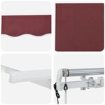 vidaXL Auvent Rétractable Rouge bordeaux et Blanc