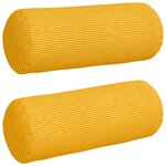 vidaXL Coussins d'accent 2 Pièces Jaune clair Ø 15 x 40 cm