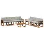 vidaXL Ensemble de canapés d'extérieur 9 pc Naturel et gris clair