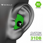 Bouchons d'oreilles moulés sur-mesure decibullz - vert