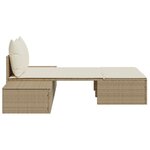 vidaXL Chaise longue double avec coussins beige résine tressée