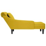 vidaXL Fauteuil long avec coussin et accoudoir droit jaune velours