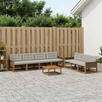 vidaXL Ensemble de canapés d'extérieur 8 Pièces Naturel et gris clair