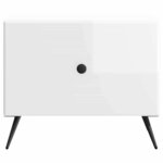 vidaXL Table basse Blanc brillant 49 x 50 x 40 cm Bois d'ingénierie