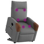 vidaXL Fauteuil inclinable de massage électrique Gris foncé Tissu