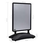 vidaXL Support d'affiche A1 à base d'eau Noir Alliage d'aluminium