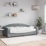 vidaXL Lit de jour avec matelas gris clair 90x190 cm tissu