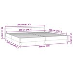 vidaXL Cadre de lit avec tête de lit sans matelas gris 200x200 cm