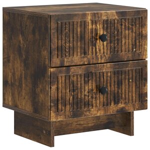 vidaXL Cabinet de chevet avec tiroir Chêne fumé 43 x 34 5 x 47 5 cm