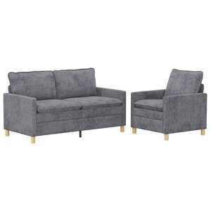 vidaXL Ensemble de Canapés 2 pc Gris clair Polyester