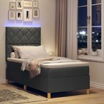 vidaXL Lit à ressorts avec matelas Gris foncé 90 x 190 cm tissu