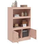 vidaXL Buffet rose 67x39x107 cm acier