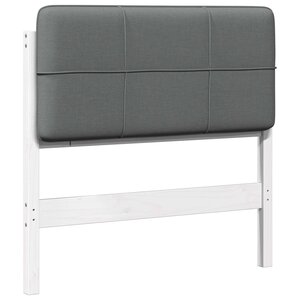 vidaXL Tête de lit capitonnée Blanc et gris clair 80 cm Pin massif