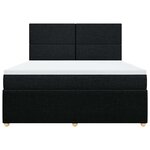 vidaXL Sommier à lattes de lit avec matelas Noir 180x200 cm Tissu