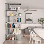 vidaXL Bibliothèque/Séparateur de pièce Gris béton Bois d'ingénierie