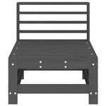 vidaXL Canapés centraux de jardin 2 Pièces gris bois de pin massif