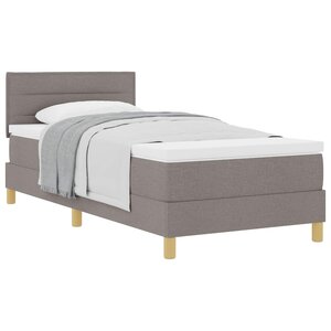 vidaXL Lit à ressorts avec matelas Taupe 100 x 200 cm tissu
