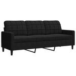 vidaXL Ensemble de canapés 3 Pièces avec coussins Noir Velours