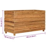 vidaXL Lit surélevé 100x40x55 cm bois de teck recyclé et acier