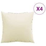 vidaXL Coussins de canapé lot de 4 crème 60x60 cm tissu