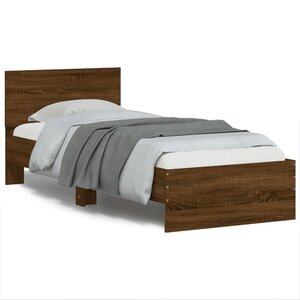 vidaXL Cadre de lit sans matelas avec tête de lit 90x200 cm