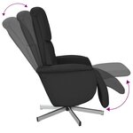 vidaXL Fauteuil inclinable avec repose-pieds noir tissu