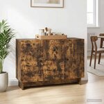 vidaXL Buffet Chêne fumé 89 x 34 5 x 60 cm Bois d'ingénierie