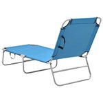 vidaXL Chaise longue pliable Acier et tissu Bleu turquoise