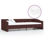 vidaXL Lit avec matelas et éclairage USB Violet Tissu 90x200 cm