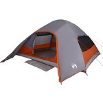 vidaXL Tente familiale à dôme 6 personnes gris imperméable
